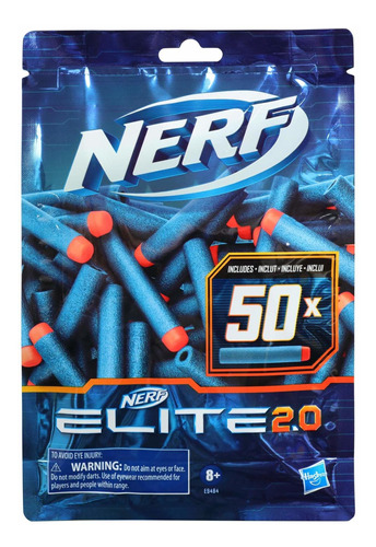 Nerf Elite 2.0 - Paquete De Repuesto De 50 Dardos De Espuma