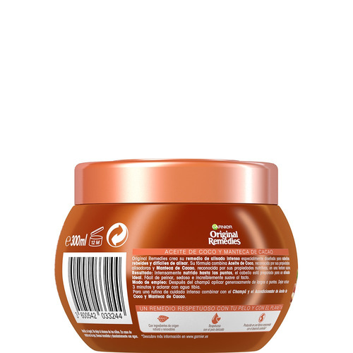 Crema De Tratamiento Coco Cacao 300 Ml Original Remedis