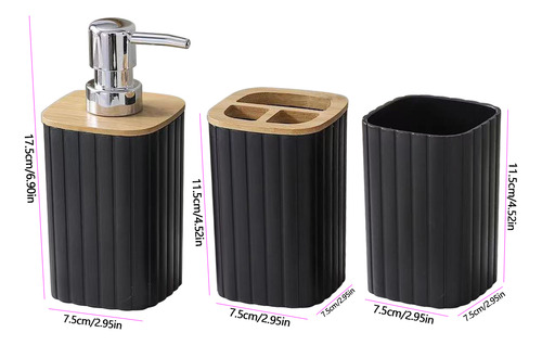 Set De Baño Con Dispensador De Jabón, Cepillo De Dientes, Va