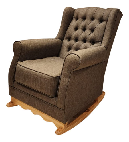 Sillon Mecedor De Lino C/ Capitone Ideal Amamantar Descansar