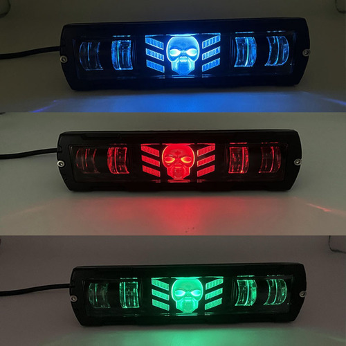 Par Farol Barra Rgb Skull 75w 12v 24v Power Amarelo/branco
