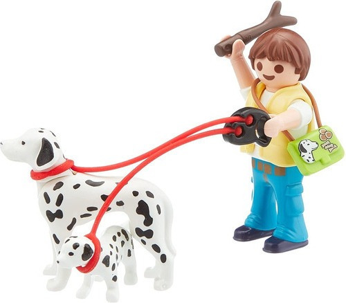 Juguete Playmobil City Life Maletín Paseo Con Perros 17 Pc