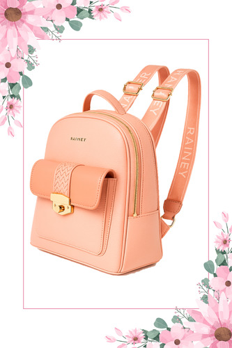 Bolso De Mano Mujer Rosa Tipo Mochila Rosa Lisa Oro Rosa