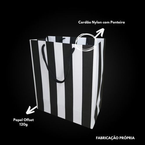 50 Sacolas De Papel Para Presente (m) - 22x18,5x9cm