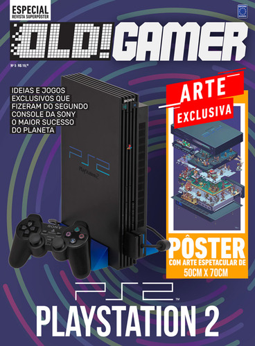 Pôster Decorativo Playstation 2 Console 50cm X 70cm Sem Dobras