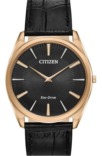 Stiletto Citizen Ar3073-06e Acero Dorado Con Piel Ecodrive