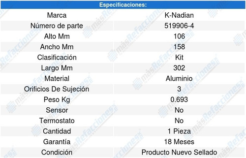 Toma Agua Terrain V6 3.0l 11 A 12 K-nadian 8628961