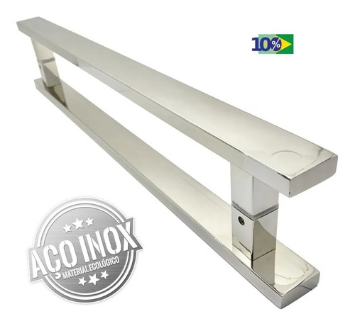 Puxador Inox Porta Pivotante Madeira Vidro 1 Metro Polido Puxadores Online