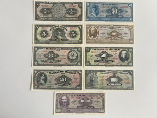 Colección Completa De 9 Billetes Unc. Última Emisión Abnc (Usado)