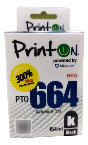 Cartucho Hp 664 Xl 15,4ml Black Printon Alto Rendimiento