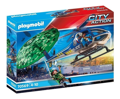 Playmobil City Action Helicoptero Con Paracaida 70569 