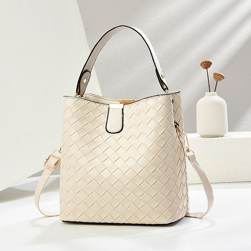Bolsa Tejida De Moda, Tipo Cubo, Versátil Y Casual