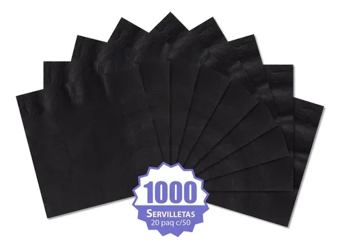 comprar 1000 Servilleta Coctel Color Negro Marca Amscan C\u002F50 Mayoreo Calidad Amscan Doble Hoja