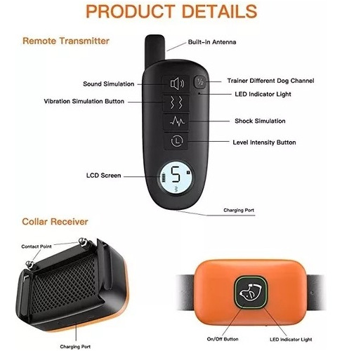 Collar Eléctrico De Entrenamiento Para Adiestrar Perros