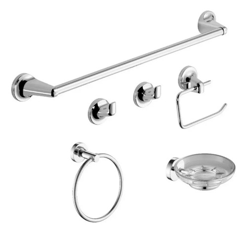 Set Accesorios Baño Kit 6 Piezas Hydros Nova 50066111 Cromo