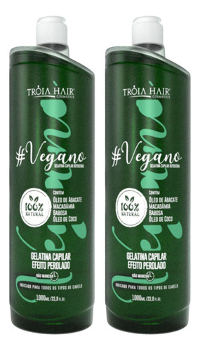 2 Unidades Tróia Hair Vegana Semi Definitiva 1litro Cada