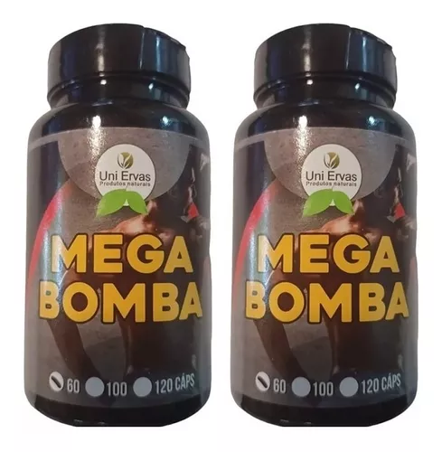 2 Potes Mega Forte 120 Caps Ganho De Massa Magra em Promoção na