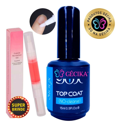 Top Coat Gécika Selante Led Uv P/ Unha Acrygel Porcelana