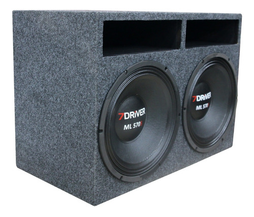 Caixa Automotiva 2 Woofer 7driver Ml570 Pancadão Medio Grave