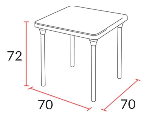 Mesa Cuadrada Desmontable