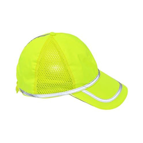 Gorra De Seguridad Reflectante Amarilla Detalles Grises