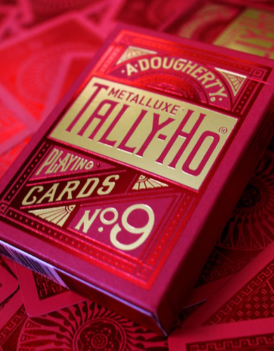 Cartas Rojas Tally Ho Metalluxe Juego De Naipes