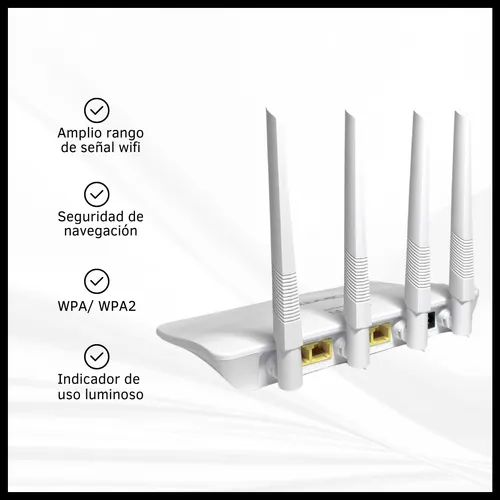 Router Wifi 4 Antenas 300 Mbps Internet 2.4 Ghz Wpa Wpa2 Col