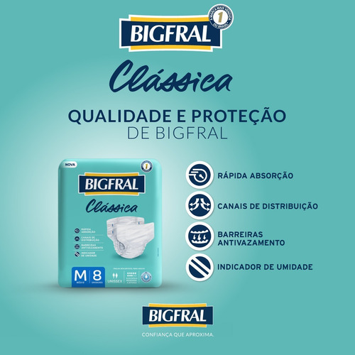 Imagem 3 de 5 de Fralda Bigfral Clássica Tamanho M - 8 Unidades