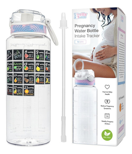 Bellybottle- Botella De Agua Con Medidas Para Embarazo Color Claro