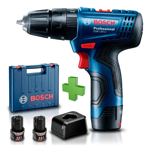 Atornillador Bosch Taladro Percutor 12v + 2 Baterias Maletin