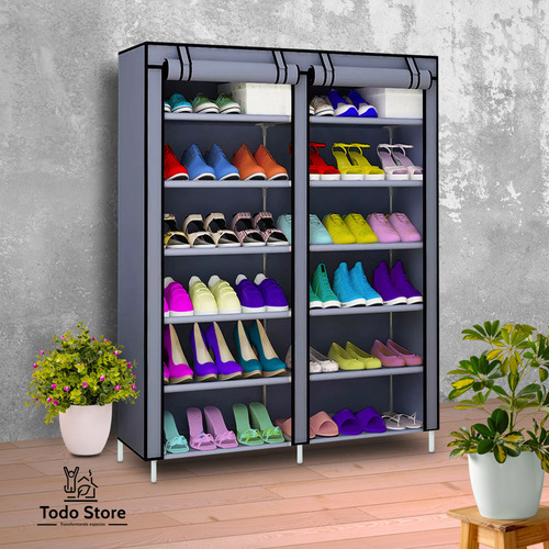 Zapatero Organizador Todostore De 6 Niveles Estantes Para 36 Pares De Zapatos Color Gris