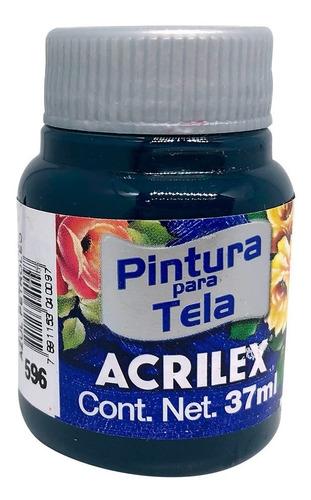 Pintura Acrilex Para Tela X 37 Ml X Unidad Color 596 Azul Petroleo