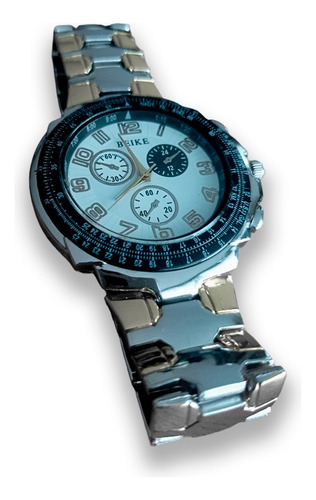 Imagen 2 de 2 de Reloj Analogico Acero Inoxidable Plata-dorado Marca Beike