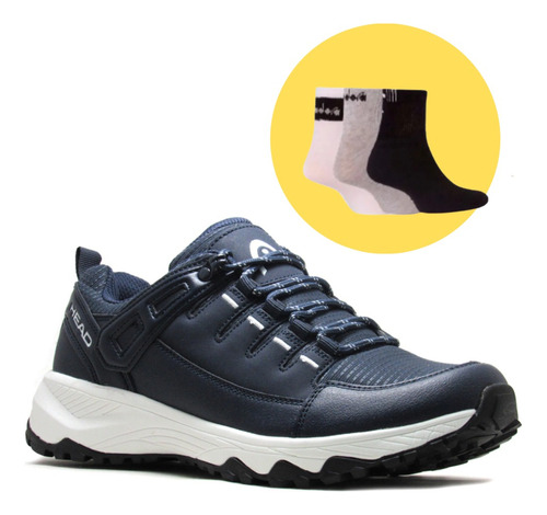 Zapatillas Hombre Head Trek Fitz Roy Ng/bl + Media Cuo S Int