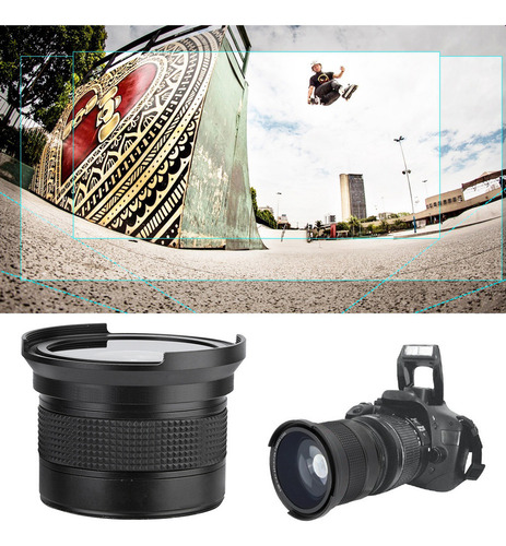 Lente Super Gran Angular Ojo De Pez De 58mm 0.35x Para Slr D