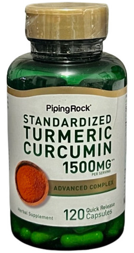 Turmeric Curcumin Complex 1500 Mg X 120 Caps. Piping Rock Sabor Neutro