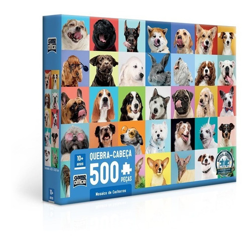 Quebra Cabeça Puzzle Mosaico De Cachorros 500pç Game Office