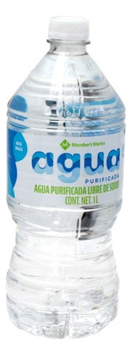 Agua Purificada 1 Litro Member's Mark Paquete De 18 Botellas
