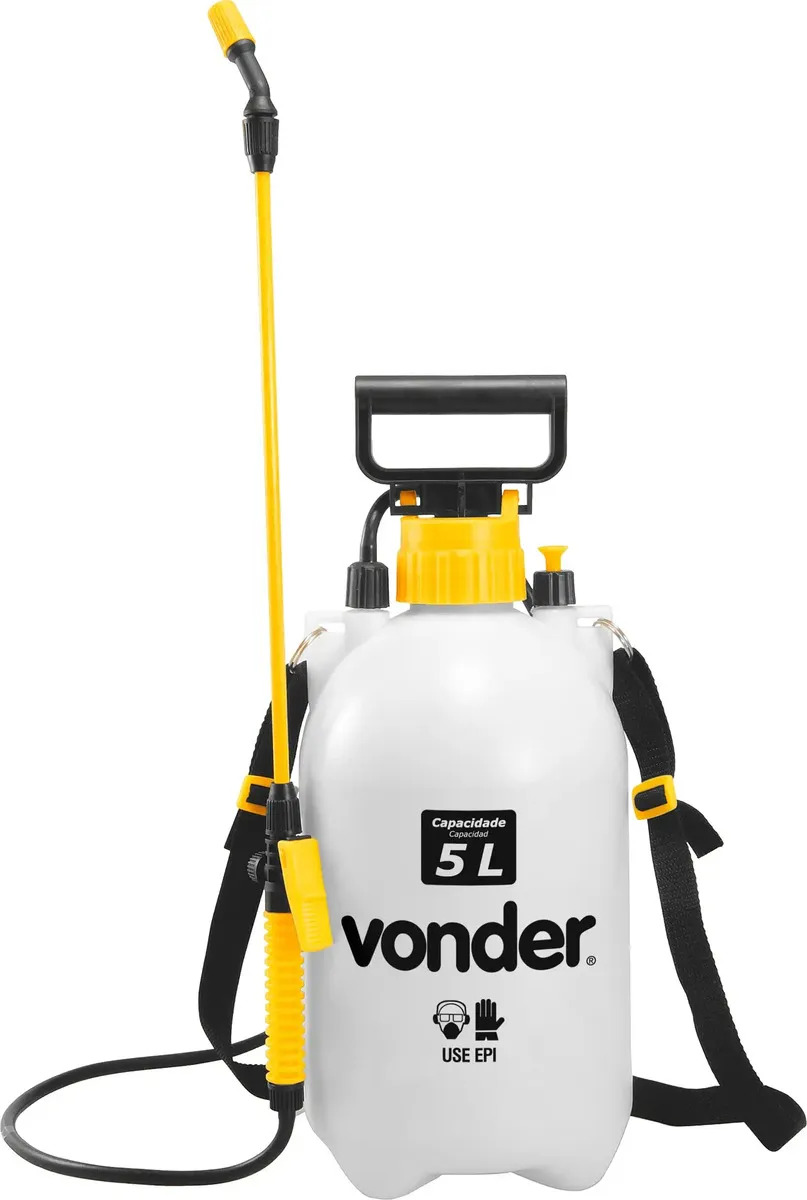 Pulverizador Lateral 5 Litros, Com Compressão Prévia, Vonder Amarelo