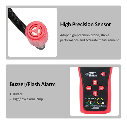 Detector Portátil De Fugas De Gases Combustibles Smart Senso