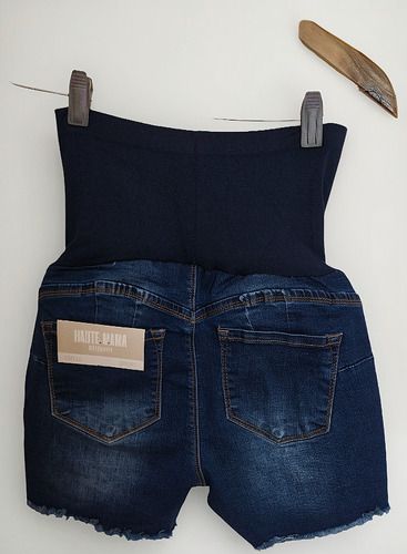 Pantalon - Short Jean Elastizado Embarazada M (8 Usa)