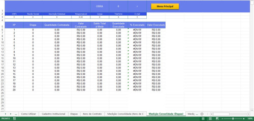 Planilha Excel De Medição De Obra E Construção