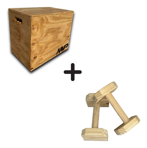 Kit Cajon De Salto 40x50x60 + Barras Paralelas Push Up