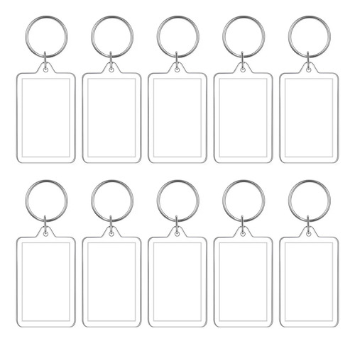 10 Pcs Llaveros De Acrilico Llavero Para Fotos Diy 5.2*3.4cm