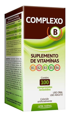 Polivitaminico Vitaminas Complexo B 100 Comprimidos
