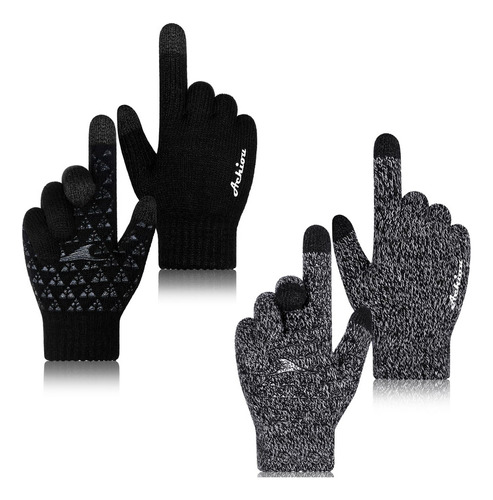 Achiou Guantes De Invierno Para Hombres Y Mujeres, 2 Pares D