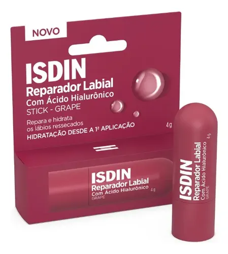 Reparador Labial Em Stick Grape Cor Bordô 4g Isdin
