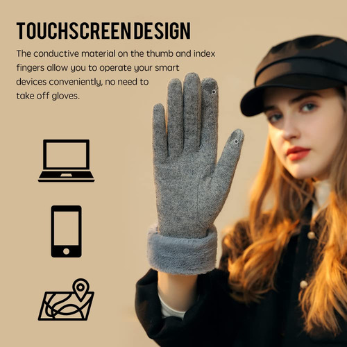 Guantes De Lana Cálidos De Invierno Para Mujer Guantes