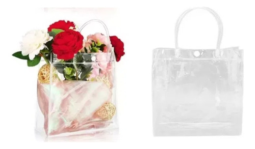 Bolsa De Mano Transparente Con Forma De Flor, 10 Unidades