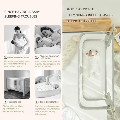 3 En 1 Cunas Para Bebes Cuna Plegable Cama De Bebe Cuna